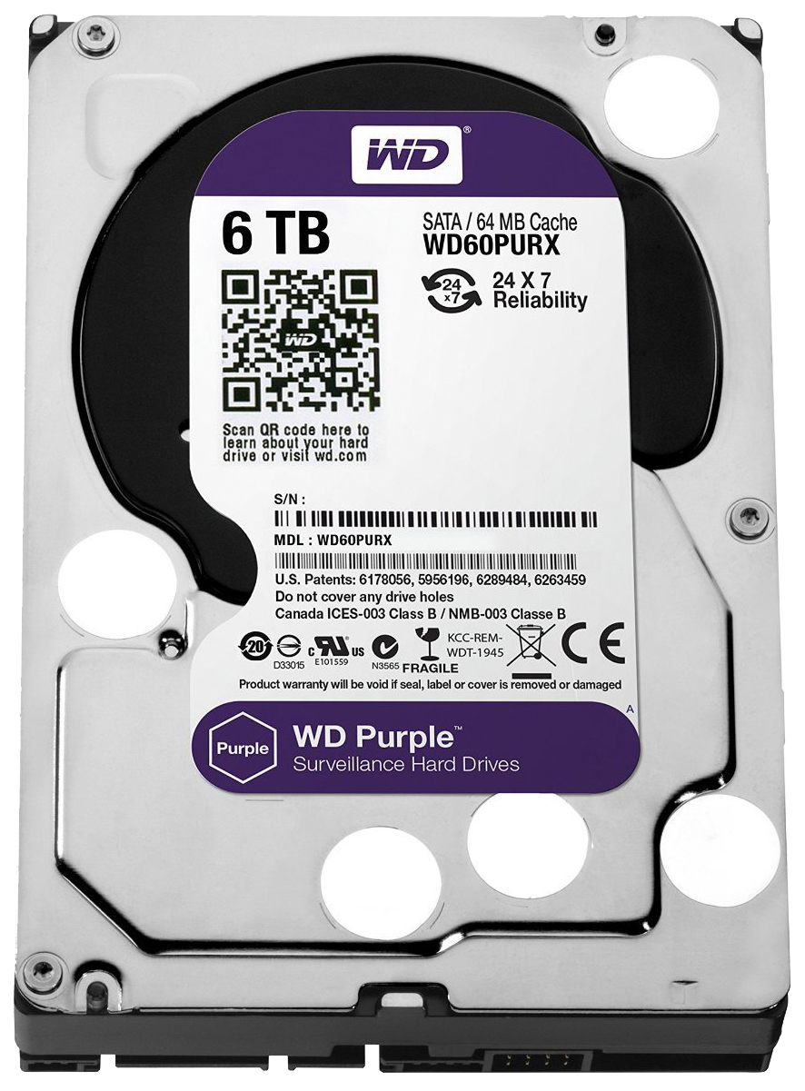 фото Жесткий диск wd purple 6тб (wd60purx)