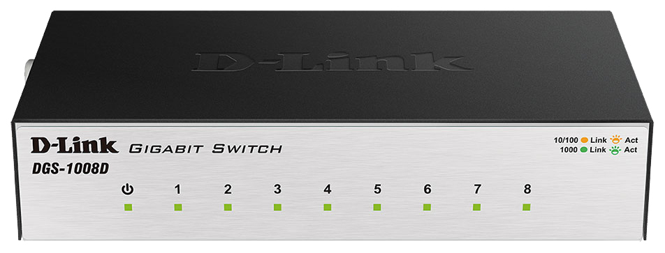 

Коммутатор D-Link DGS-1008D/J2A Black/Grey, DGS-1008D