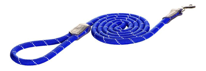 фото Поводок удлиненный для собак rogz rope l-12мм 1,8 м, синий hllr12b