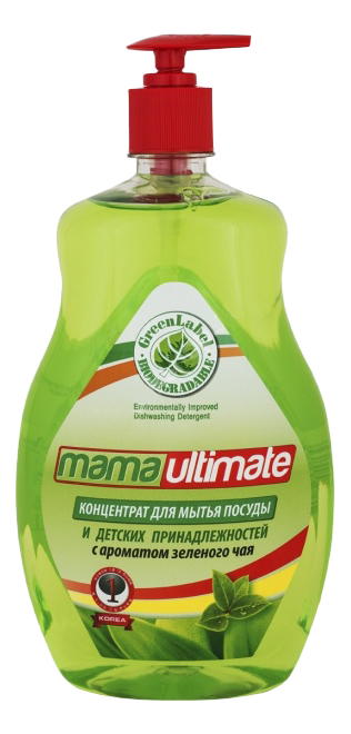фото Средство для мытья посуды и детских принадлежностей mama ultimate зеленый чай 1000 мл