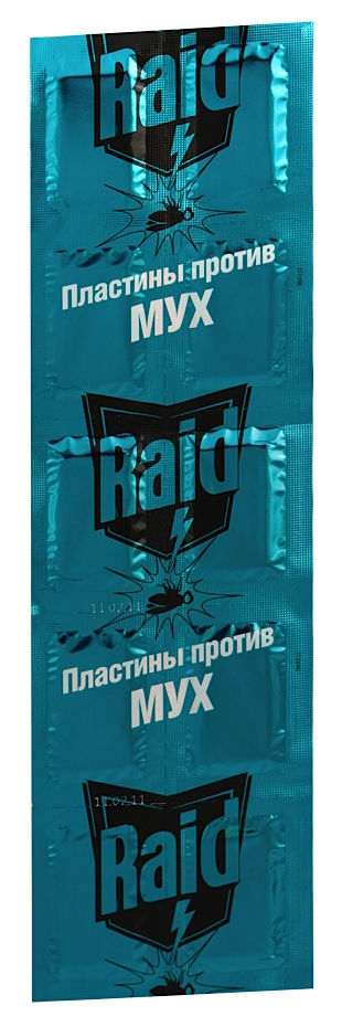 Пластины для фумигатора Raid от мух 10 шт