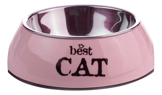 фото Одинарная миска для кошек beeztees, сталь, фиолетовый, 0.16 л