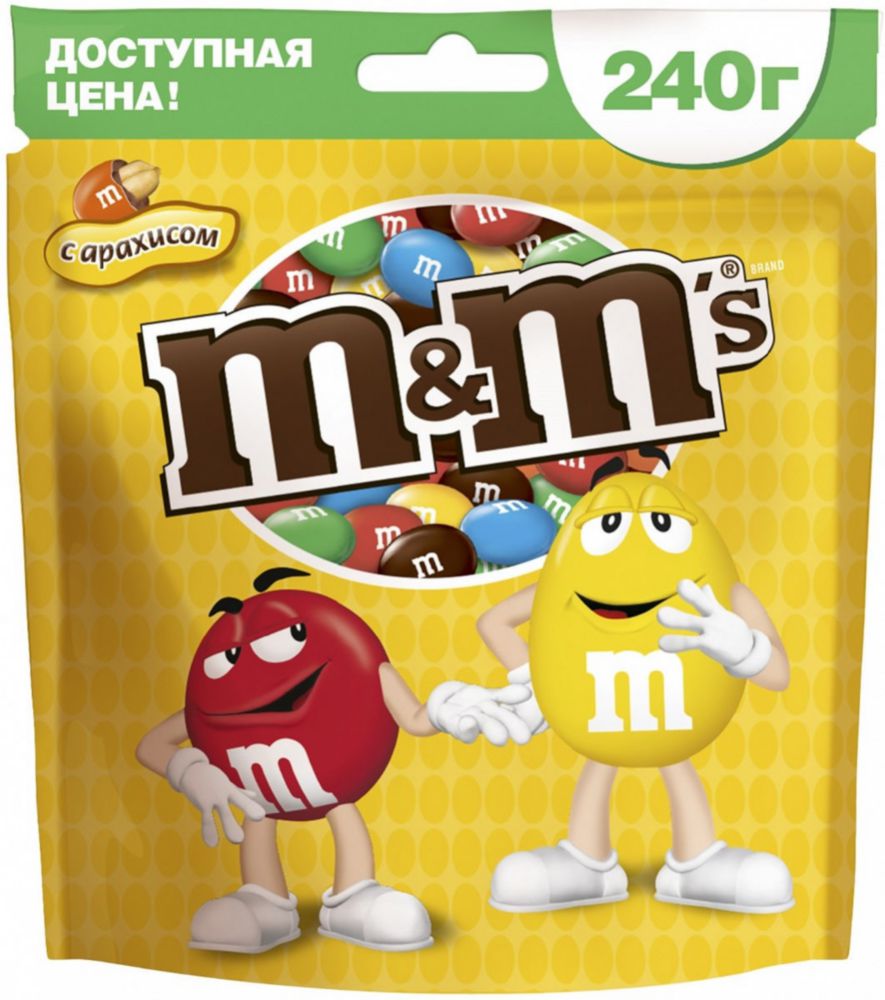 

Шоколадное драже M&M's с арахисом и молочным шоколадом 240 г
