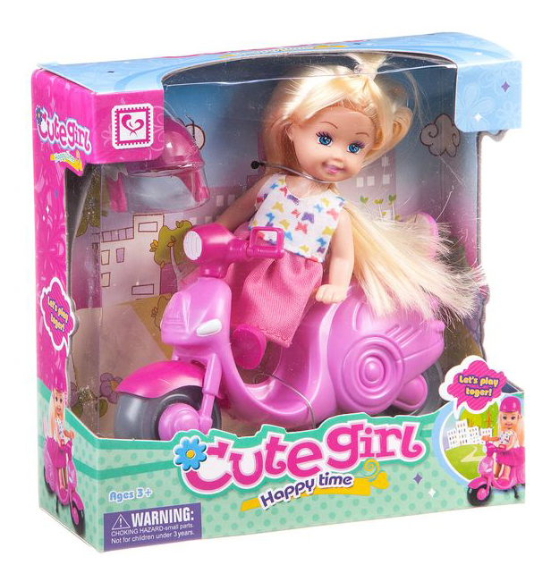 

Игровой набор Cute Girl кукола на мотороллере Gratwest Д78531, Кукола на мотороллере