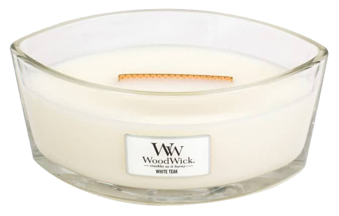 фото Ароматическая свеча woodwick белый тик 76039 белый