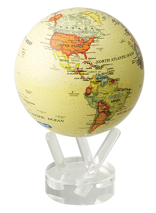 фото Mova globe d12 см с политической картой мира, цвет бежевый