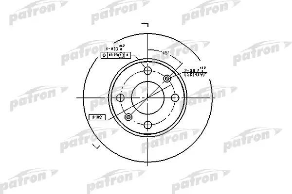 фото Тормозной диск patron pbd1217