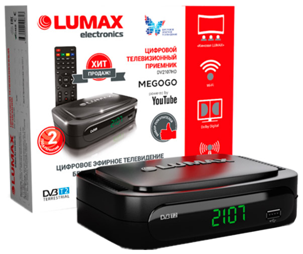 фото Dvb-t2 приставка lumax dv-2107hd black