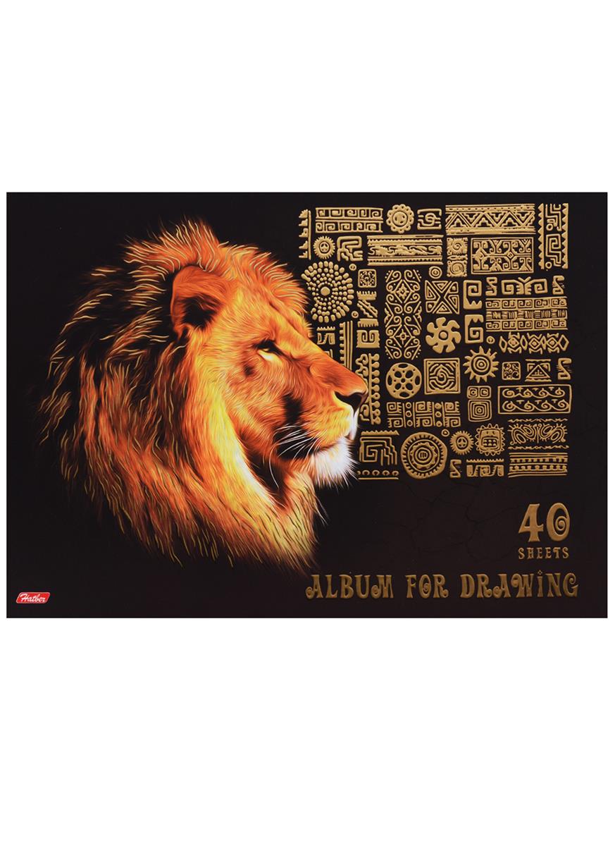 

Альбом для рисования HATBER 40А4лофВ, A261712, А4, 40 л, 3D-фольга King Lion