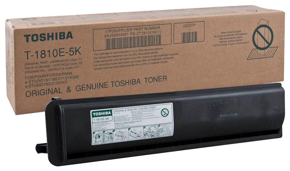 

Картридж для лазерного принтера Toshiba T-1810E-5K, черный, оригинал, T-1810E-5K