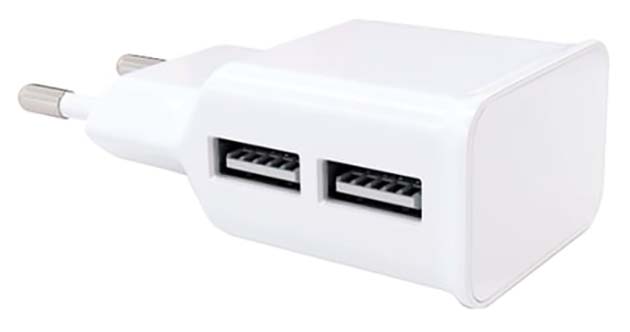 фото Сетевое зарядное устройство red line nt-2a, 2 usb, 2,1 a, white