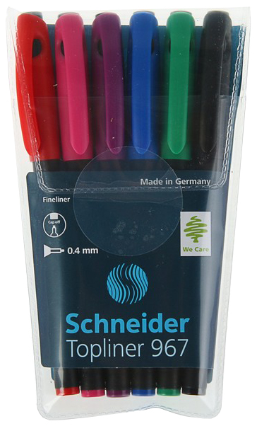 Линер Schneider Topliner 967, узел 0.4 мм, 6 штук в наборе Schneider