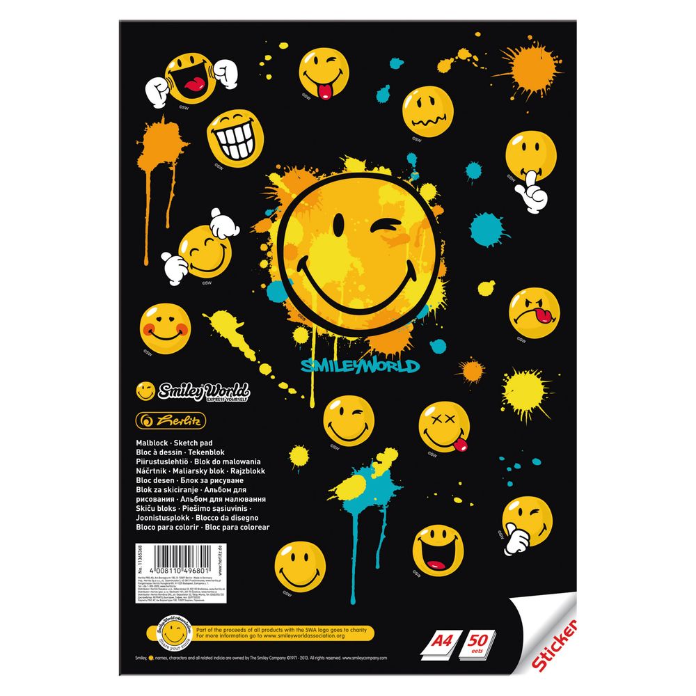

Альбом для рисования Herlitz SmileyWorld Edition А4 50 листов