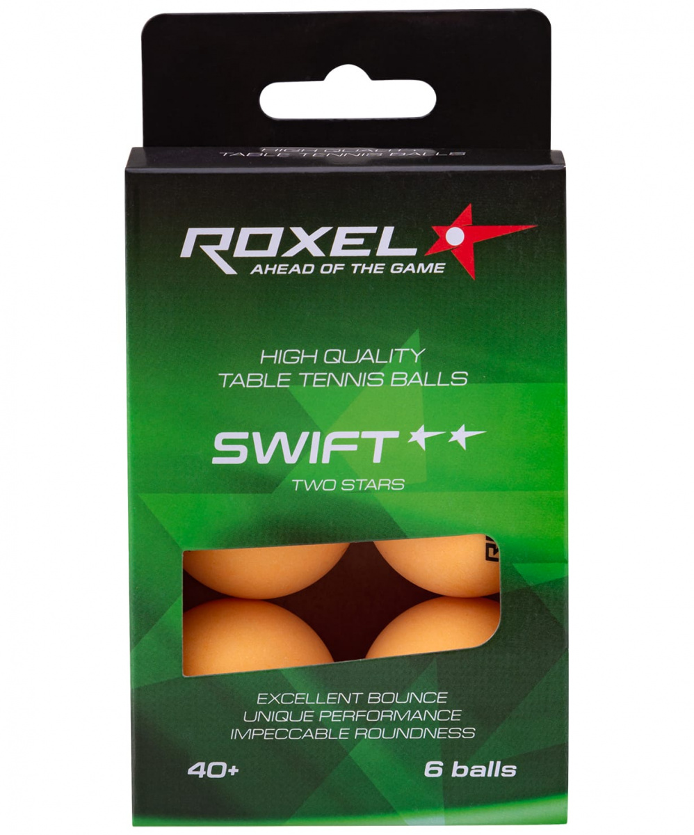 фото Мячи для настольного тенниса roxel swift 2*, оранжевый, 6 шт.