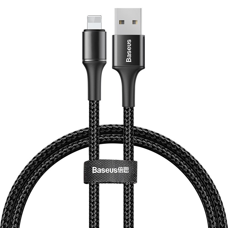 фото Кабель baseus halo data cable usb - lightning 2,4a 0,5м black (calgh-a01)