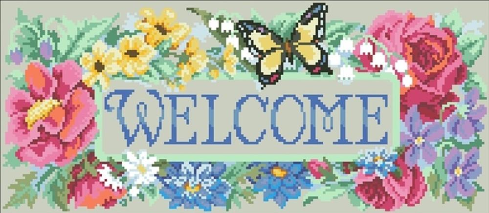 

Алмазная вышивка Яркие Грани Welcome, 22x50 см, Welcome