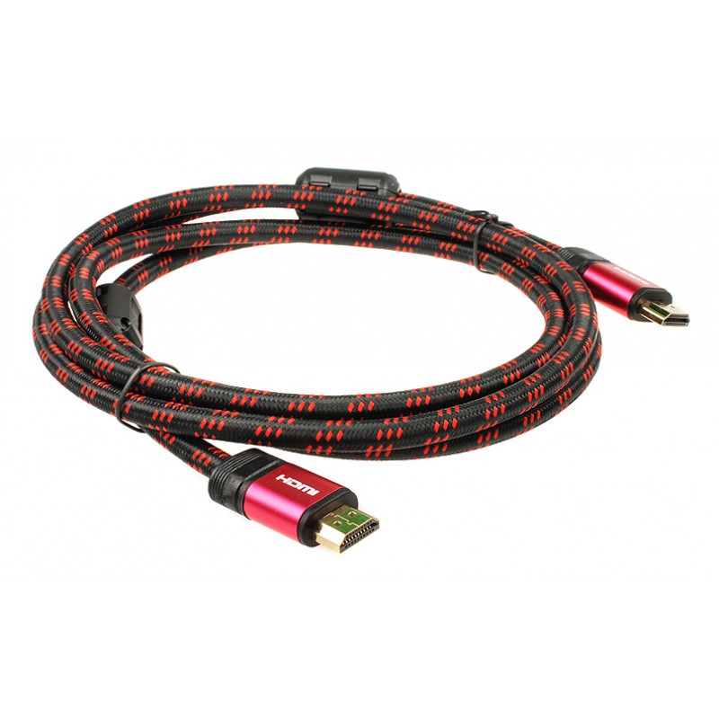 Кабель DVTech HDMI - HDMI, 1,8м Red/Black (CB302)