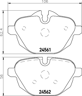 

Комплект тормозных колодок Hella 8DB355013921