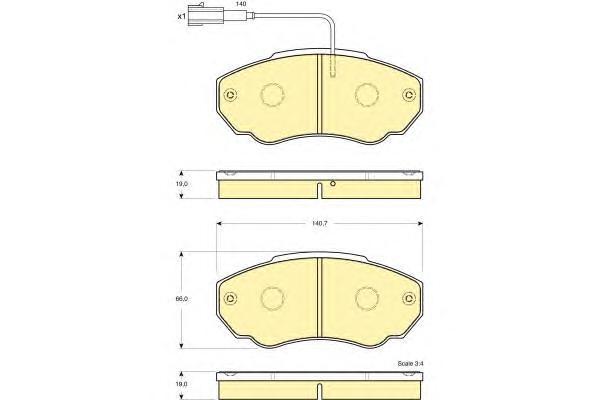 

Комплект тормозных колодок Girling 6115179