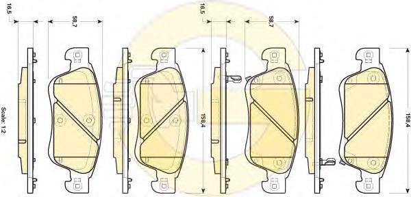 Комплект тормозных колодок Girling 6135034