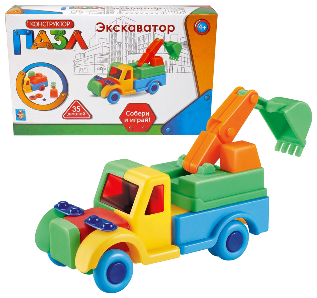 фото Конструктор пластиковый 1toy экскаватор т59944 1 toy