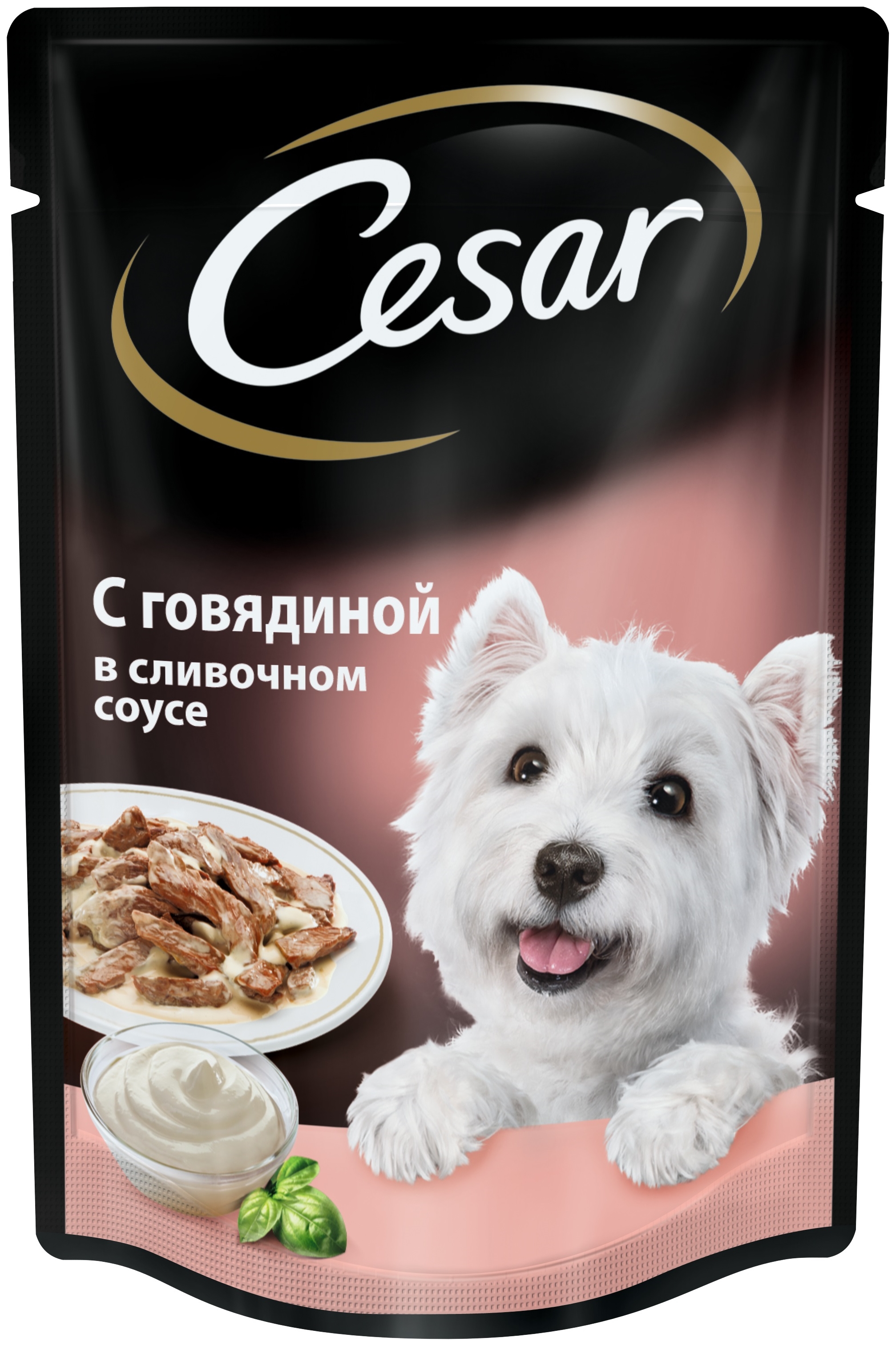 фото Влажный корм для собак cesar, говядина в сливочном соусе, 24шт, 100г