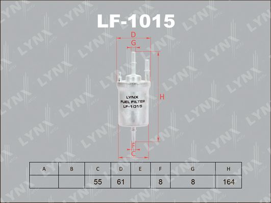 фото Фильтр топливный lynxauto lf-1015