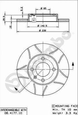 фото Тормозной диск brembo 08.4177.75