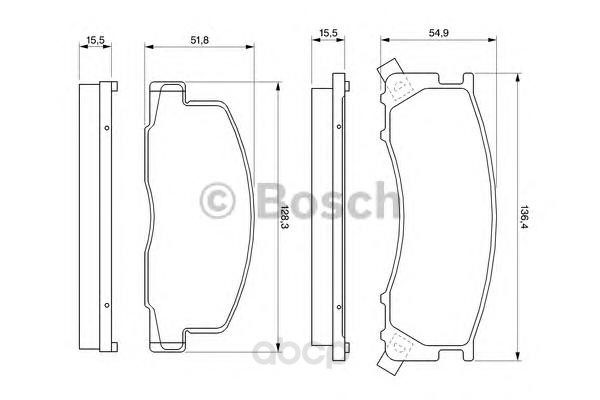 Тормозные колодки Bosch передние 986424183