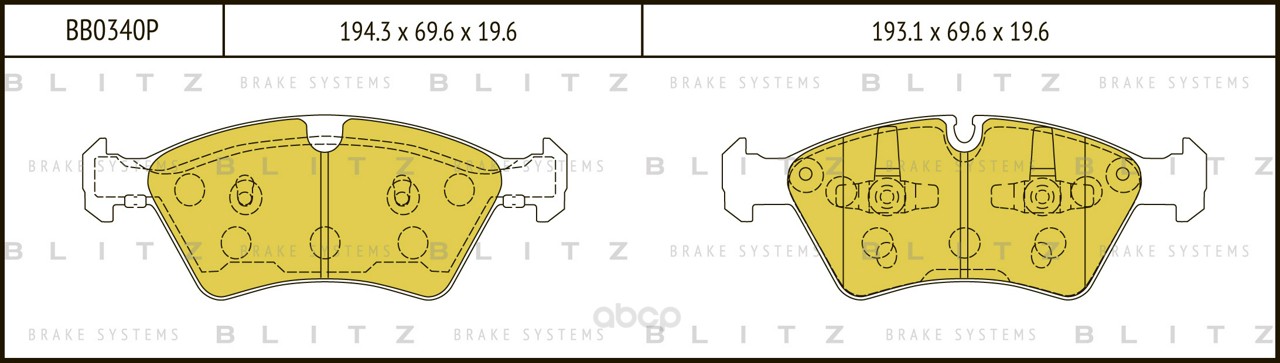 

Тормозные колодки BLITZ передние BB0340P