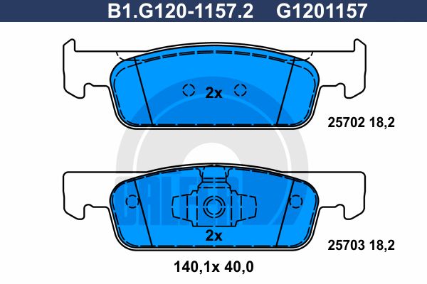 

Комплект тормозных дисковых колодок GALFER B1.G120-1157.2