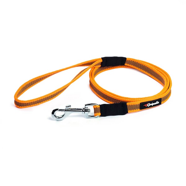 фото Поводок для собак gripalle нейлоновый прорезиненный, оранжевый, 2 м