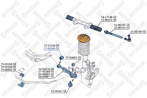 

Сайлентблок Stellox 7700145SX