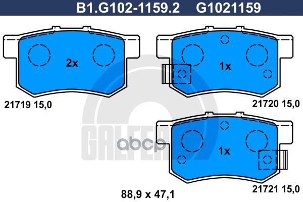 

Комплект тормозных колодок GALFER B1G10211592