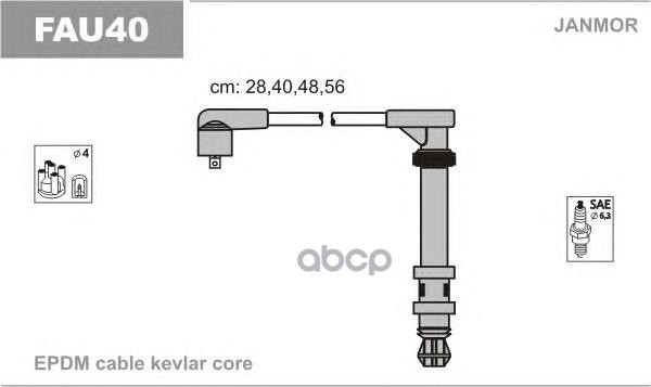 фото Комплект проводов зажигания janmor fau40