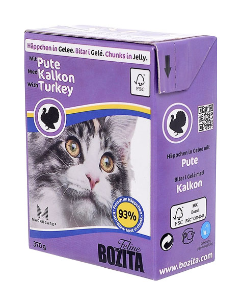 фото Консервы для кошек bozita feline chunks in jelly, с индейкой в желе, 370г