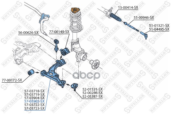 фото Рычаг подвески stellox 5703905sx