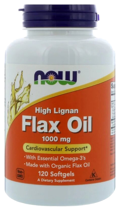 фото Льняное масло now flax oil 120 капс.
