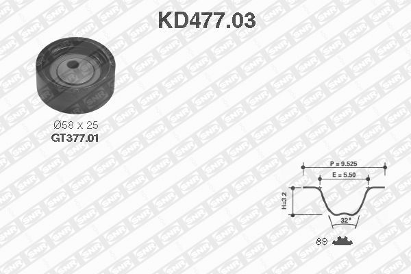 фото Комплект ремня грм snr kd477.03 ntn-snr