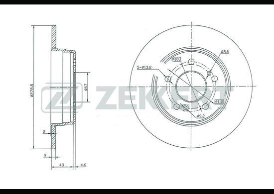 фото Тормозной диск zekkert bs-5062