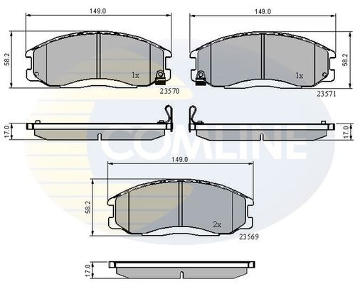 

Комплект тормозных колодок, дисковый тормоз COMLINE CBP3938