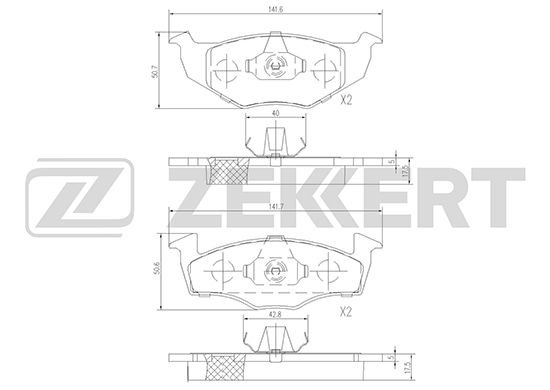 фото Комплект тормозных колодок, дисковый тормоз zekkert bs-1011