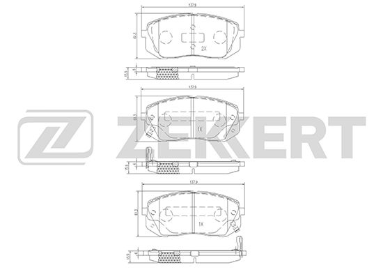 фото Комплект тормозных колодок, дисковый тормоз zekkert bs-1791