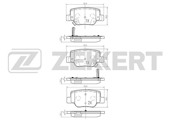 фото Комплект тормозных колодок, дисковый тормоз zekkert bs-2095