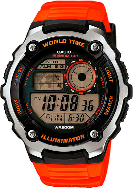 фото Наручные часы электронные мужские casio illuminator collection ae-2100w-4a