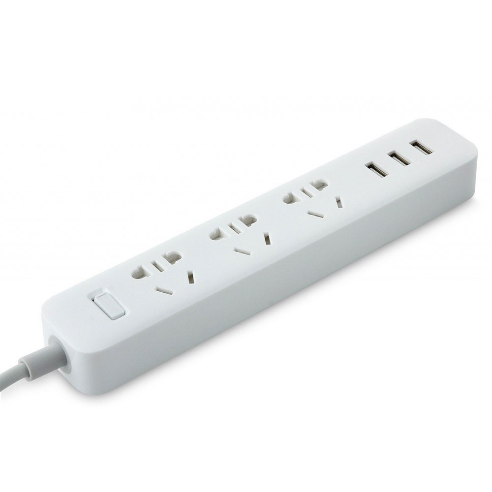 фото Сетевой фильтр xiaomi mi power strip, 3 розетки, 1,8 м, white