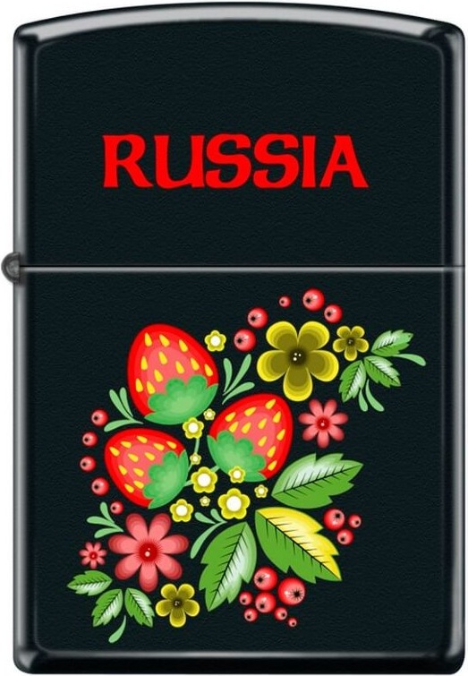 

Бензиновая зажигалка Zippo №218 Russian Khokhloma Black Matte, №218 Russian Khokhloma