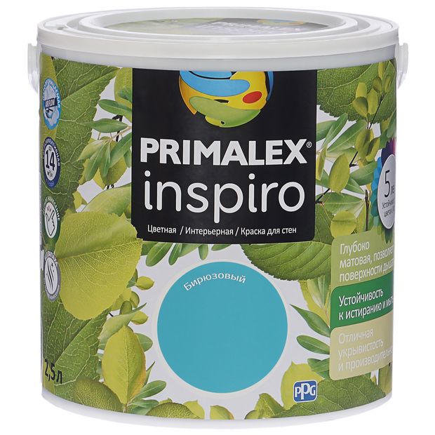 

Краска Primalex Inspiro, бирюзовый, 2,5 л, Inspiro