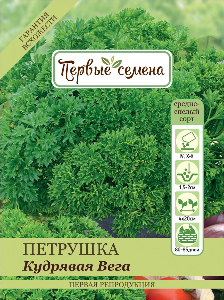 

Семена зелени и пряностей Первые семена Петрушка кудрявая Вега, 1 г