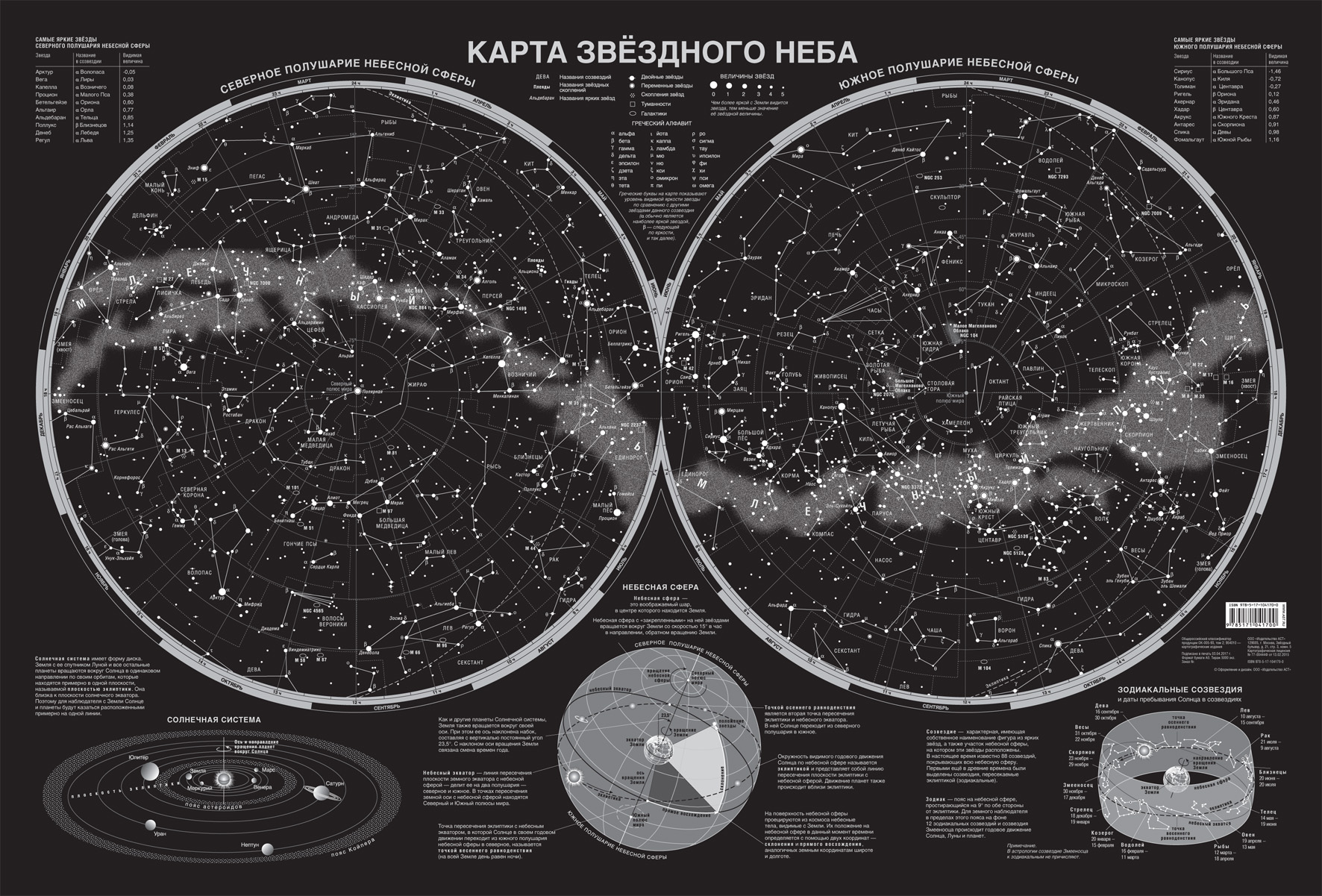 

Карта Звёздного Неба (Светящаяся) А0